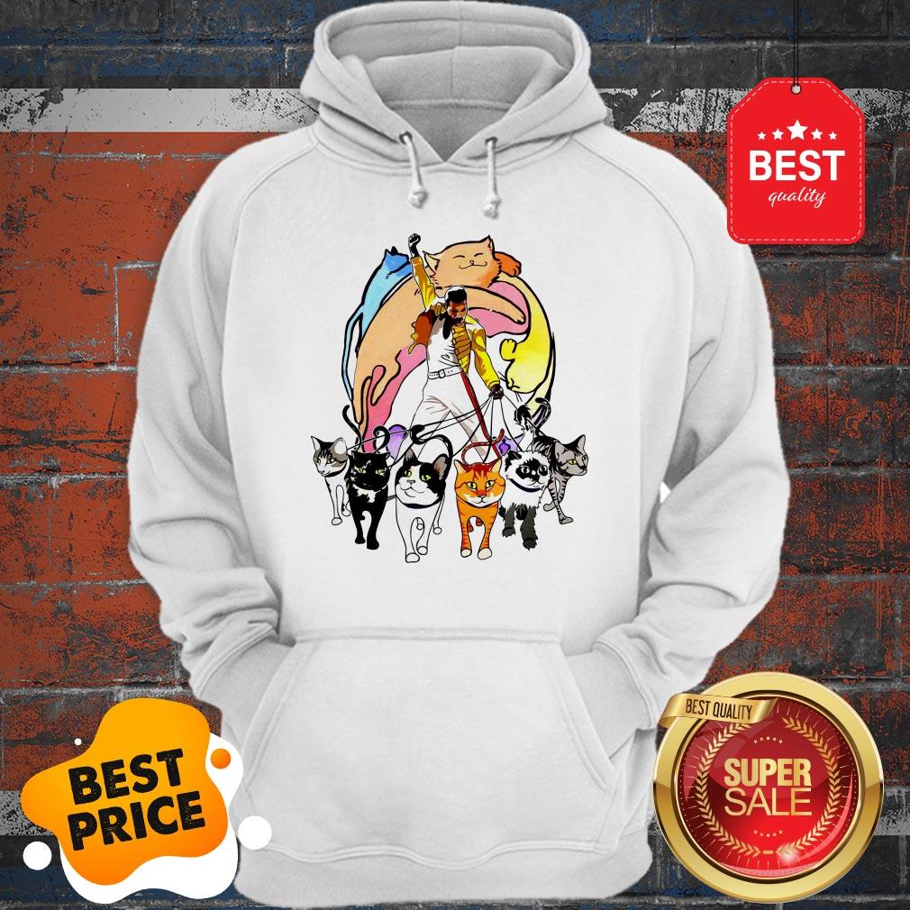 Cute Freddie Mercury With His Cat I Love Dad Shirt - Image 5