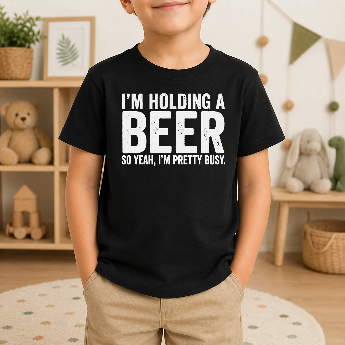 Hot Awesome I'm Holding A Beer So Year I'm Pretty Busy Shirt - Image 9