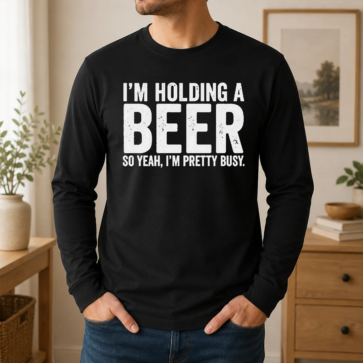Hot Awesome I'm Holding A Beer So Year I'm Pretty Busy Shirt - Image 6
