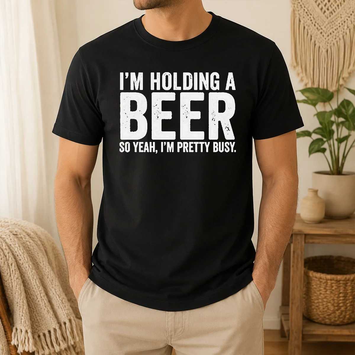 Hot Awesome I'm Holding A Beer So Year I'm Pretty Busy Shirt