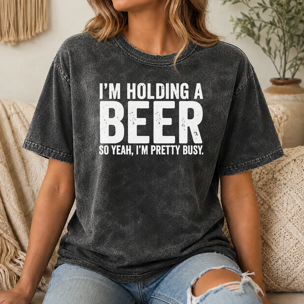 Hot Awesome I'm Holding A Beer So Year I'm Pretty Busy Shirt - Image 8