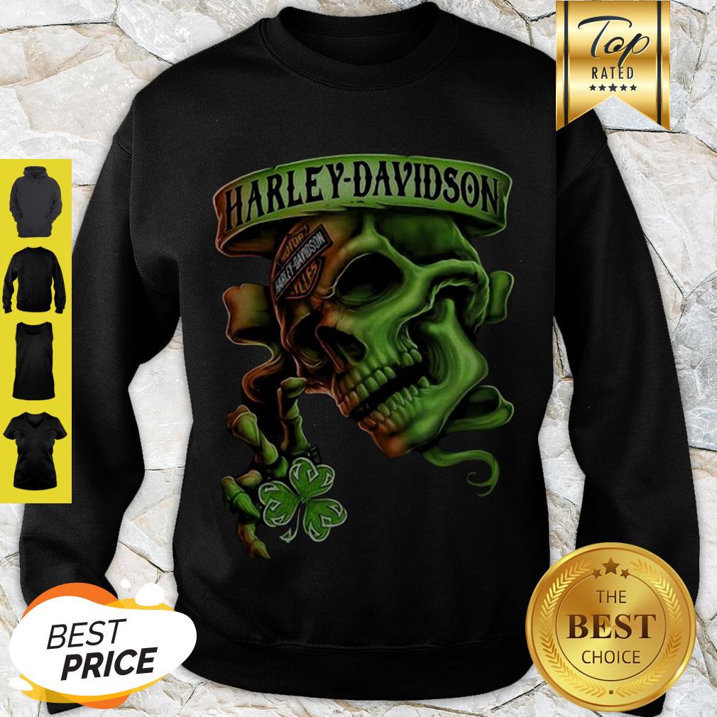 Good Skull Motor Harley Davidson Cycles St. Patrick’s Day Shirt - Image 3