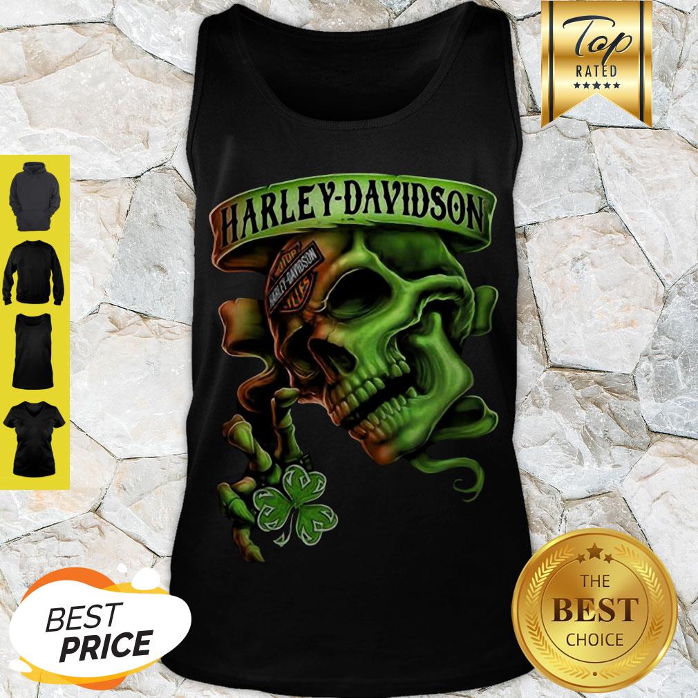 Good Skull Motor Harley Davidson Cycles St. Patrick’s Day Shirt - Image 4