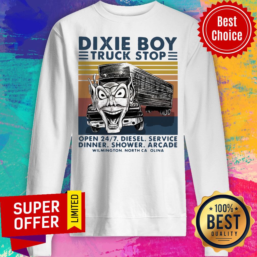 Dixie Boy Truck Stop Open 24'7 Diesel Service Dinner Shower Arcade Vintage Shirt - Image 2