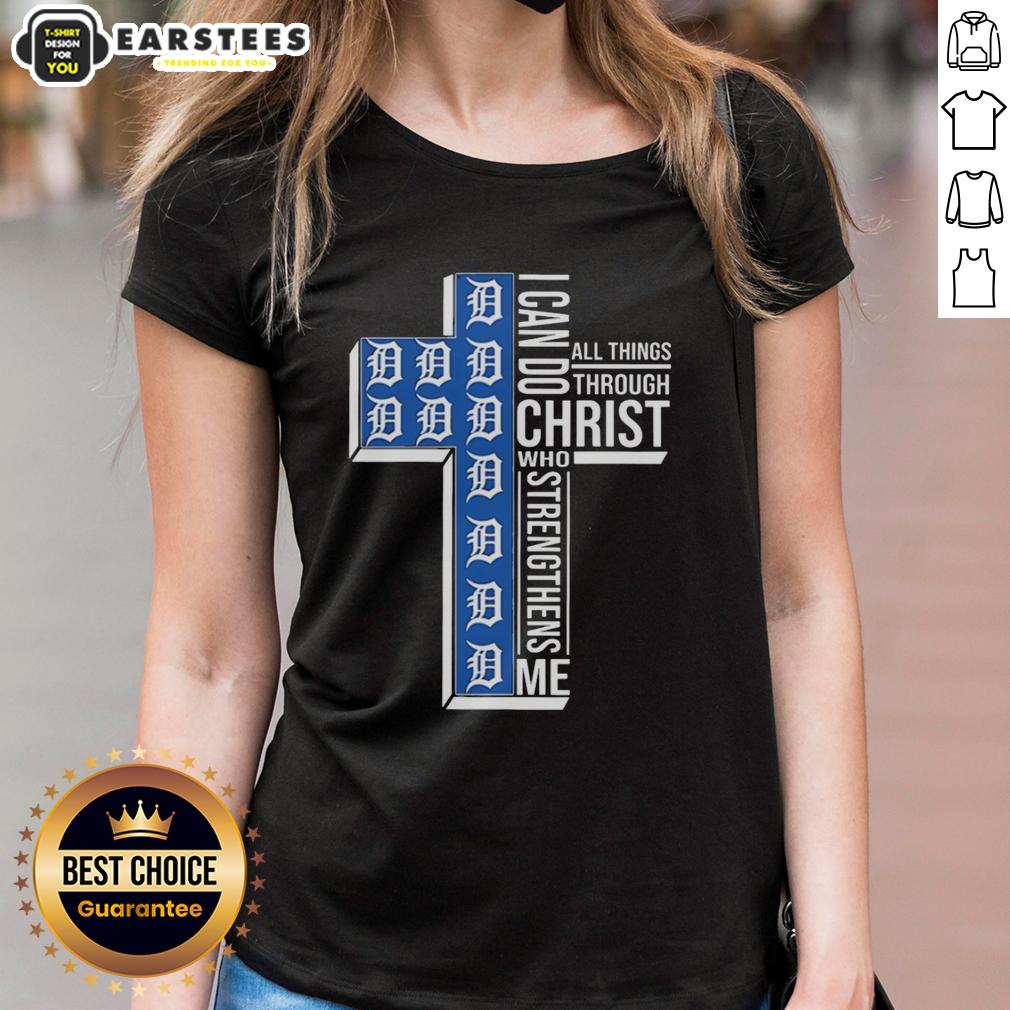 Hot Detroit Tigers Cross I Can Do All Things Through Christ Who Strengthens Me T-Shirt - Image 3
