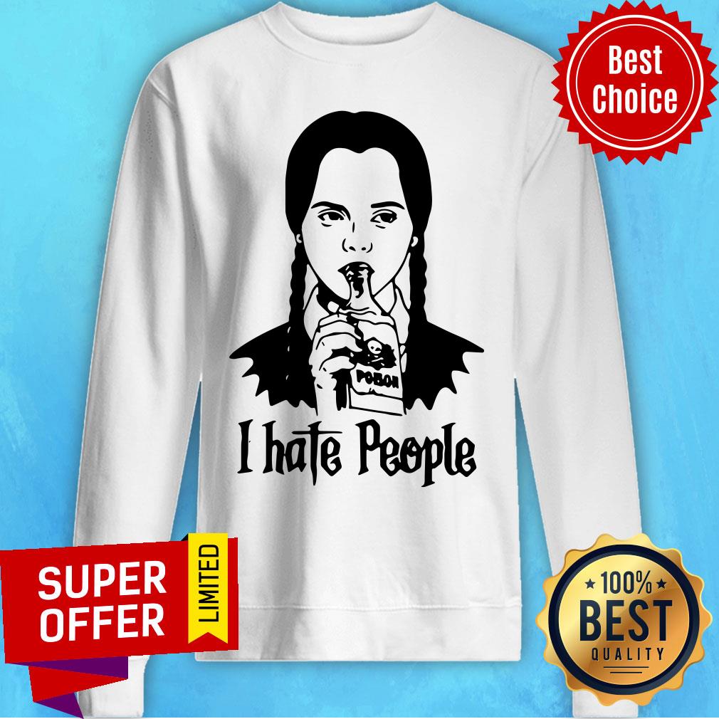 Nice Wednesday Addams I Hate People Shirt - Image 4