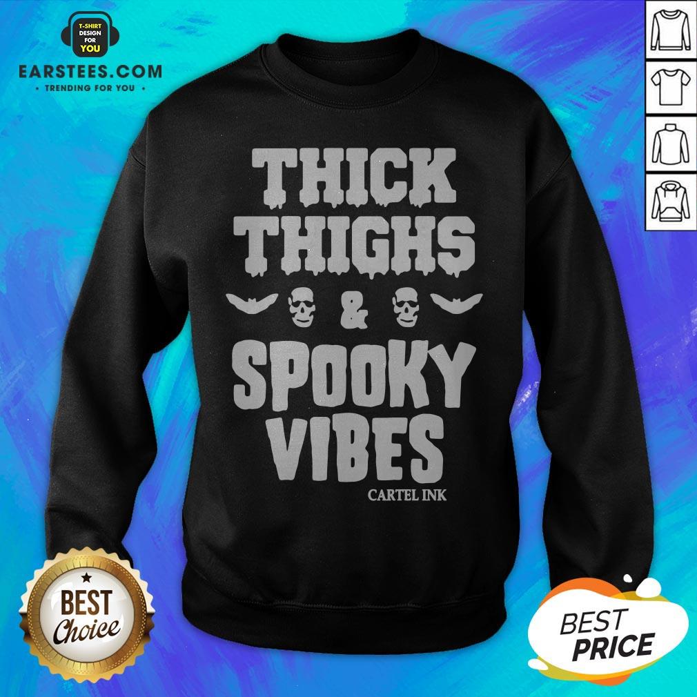 Pretty Thick Thighs Spooky Vibes Shirt - Image 3