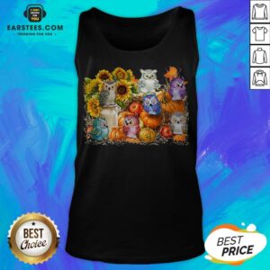 Alternative view of Top Owls Pumpkin Sunflower Halloween Shirt