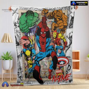 Official Marvel Comics Superhero Blanket Fleece Customized Blanket