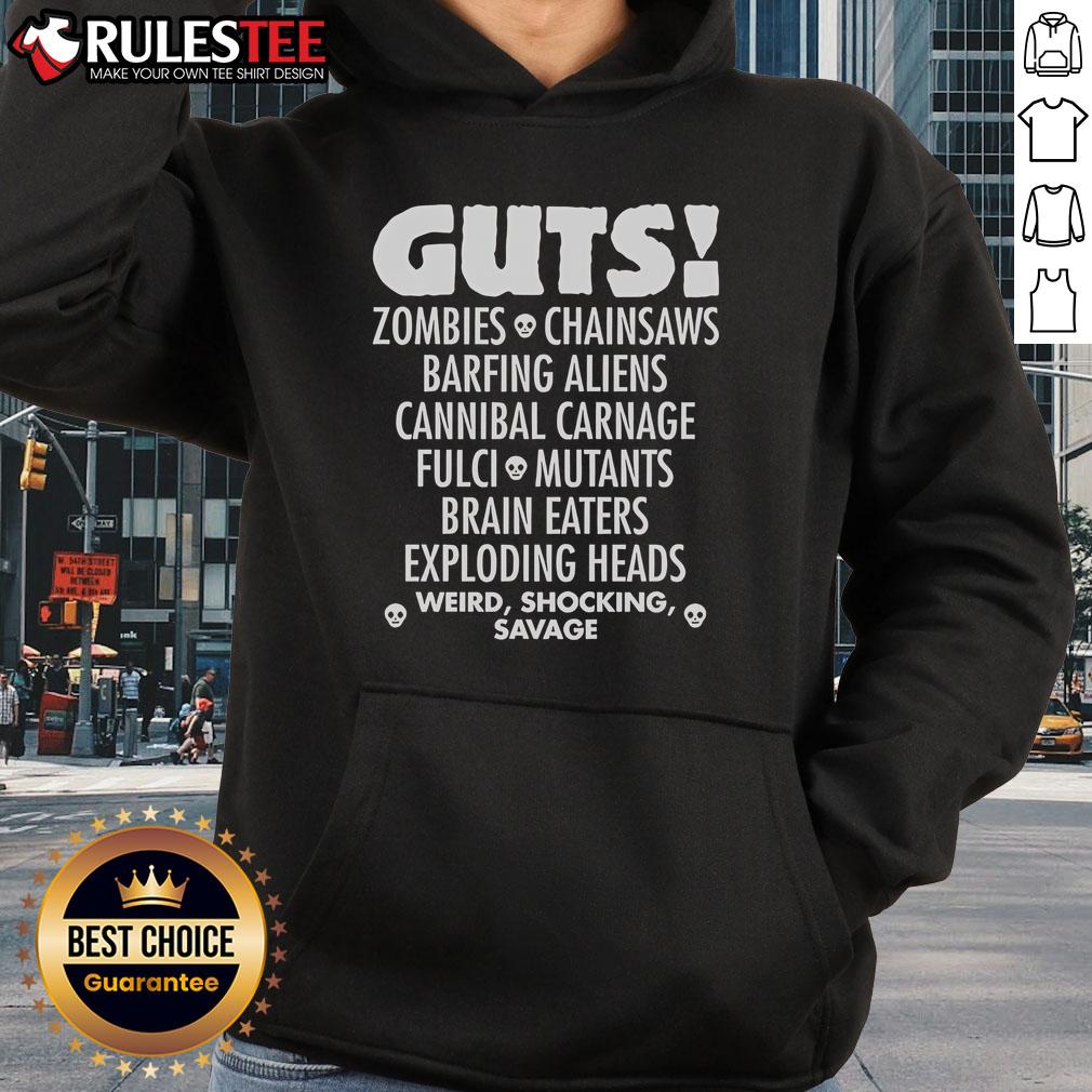 Top Guts Zombies Chainsaws Barfing Aliens Cannibal Carnage Fulci Mutans Brain Eaters Exploding Heads T-Shirt - Image 2