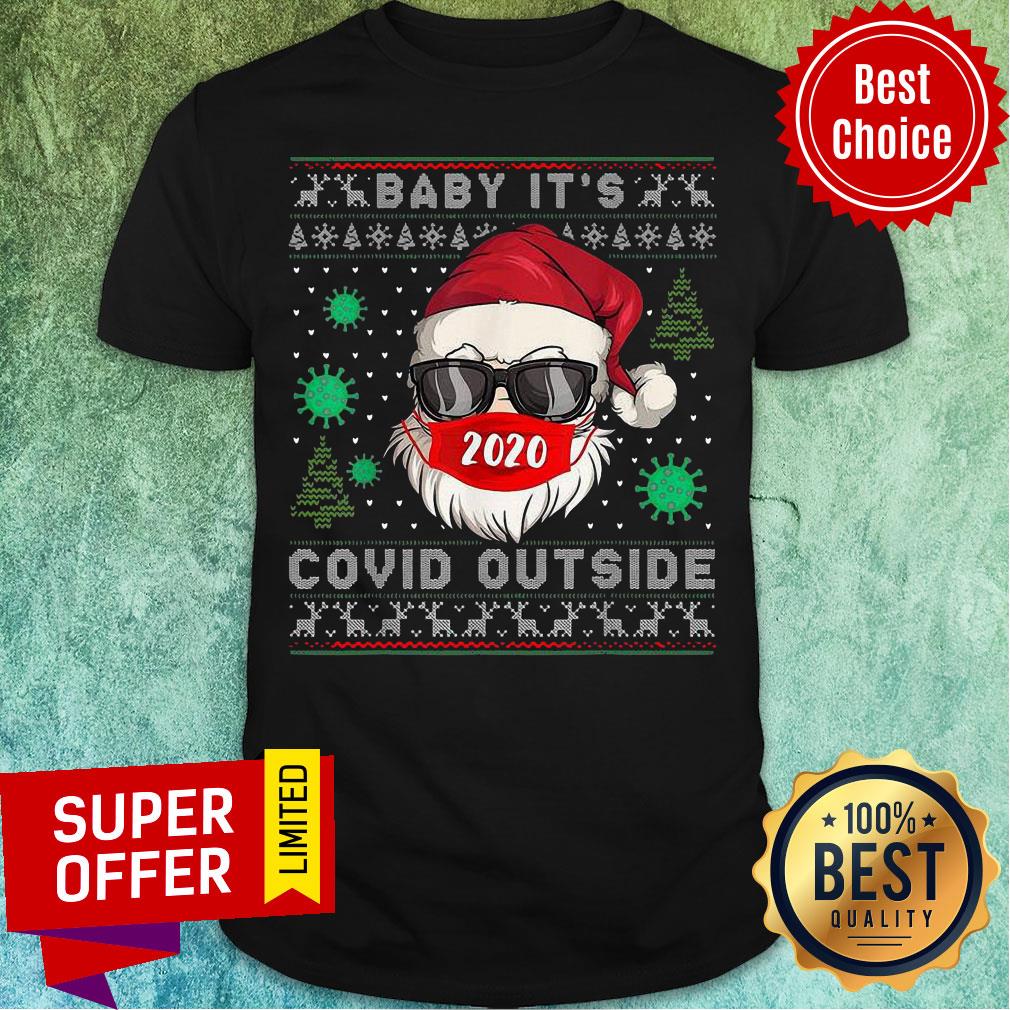 Awesome Santa Claus Face Mask 2020 Baby It’s Covid 19 Outside Merry Christmas Ugly Shirt