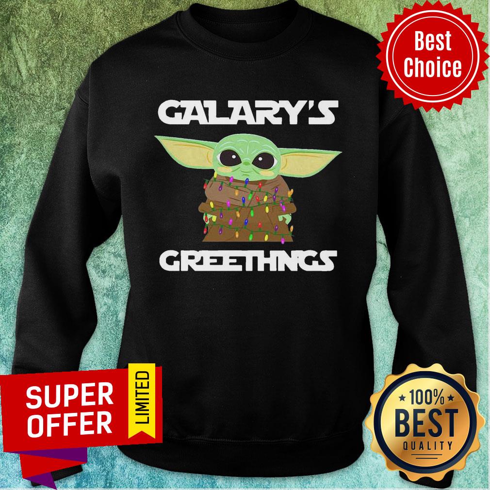 Funny Baby Yoda Galaxy’s Greetings Christmas Light Shirt - Image 5