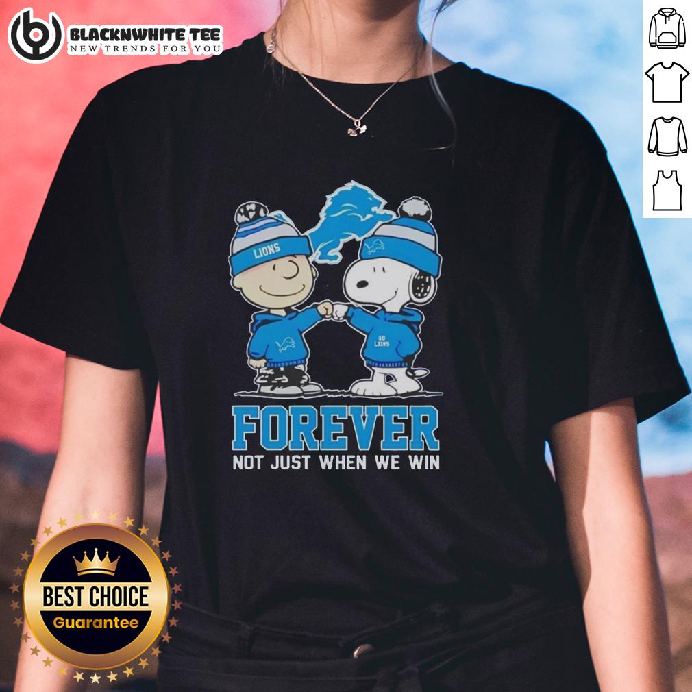 Premium Peanut Snoopy Charlie Brown Detroit Lions Forever Not Just When We Win T-Shirt - Image 3