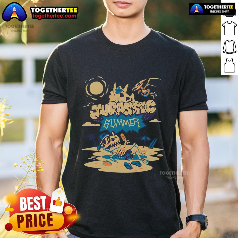 Pretty Jurassic Summer Dinosaur Skeleton T-Shirt