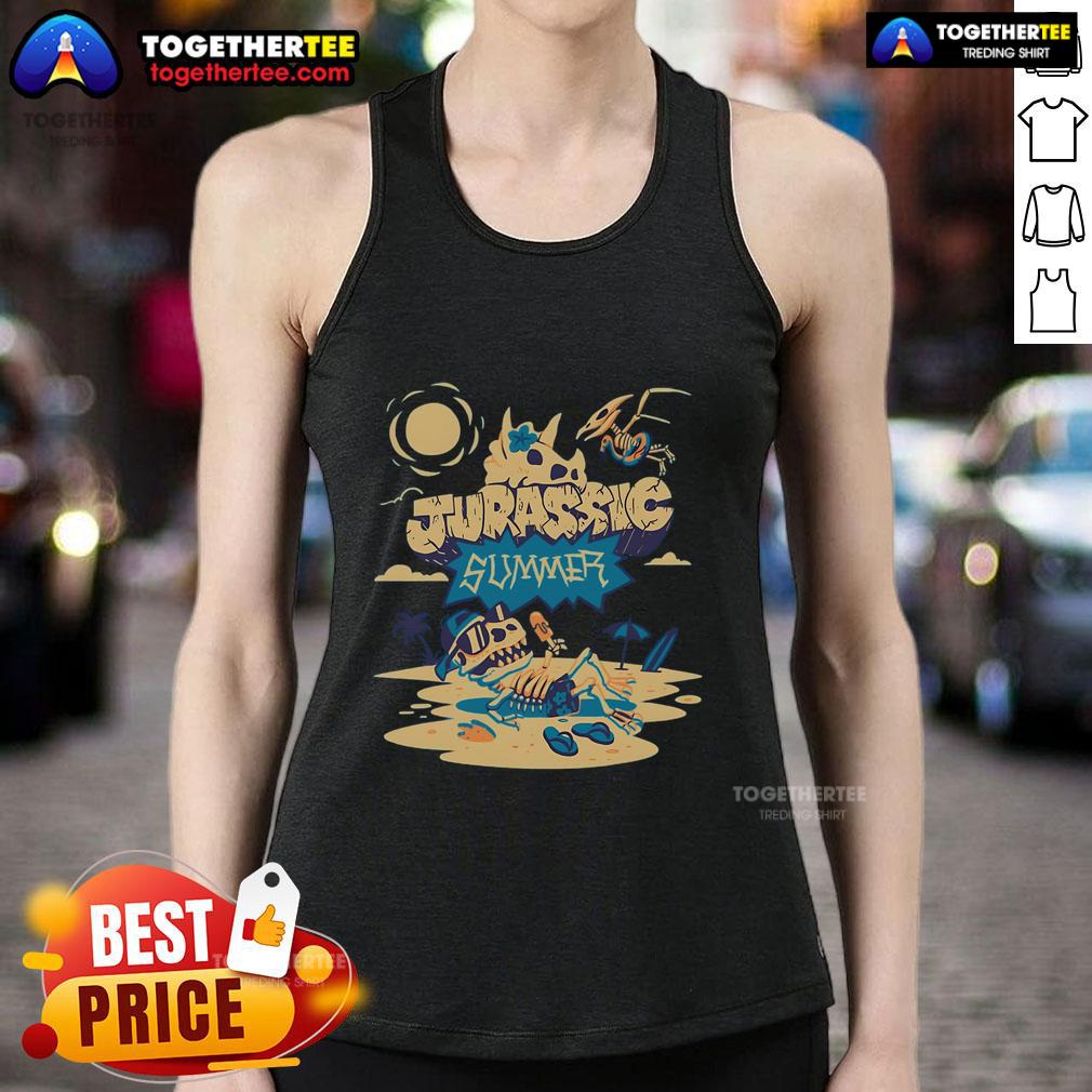 Pretty Jurassic Summer Dinosaur Skeleton T-Shirt - Image 4