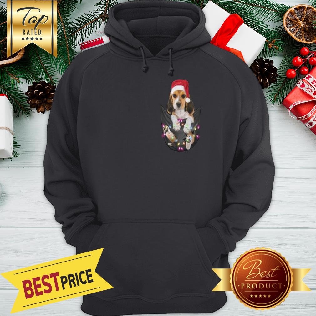 Official Santa Beagle In Pocket Christmas Light Shirt - Image 5