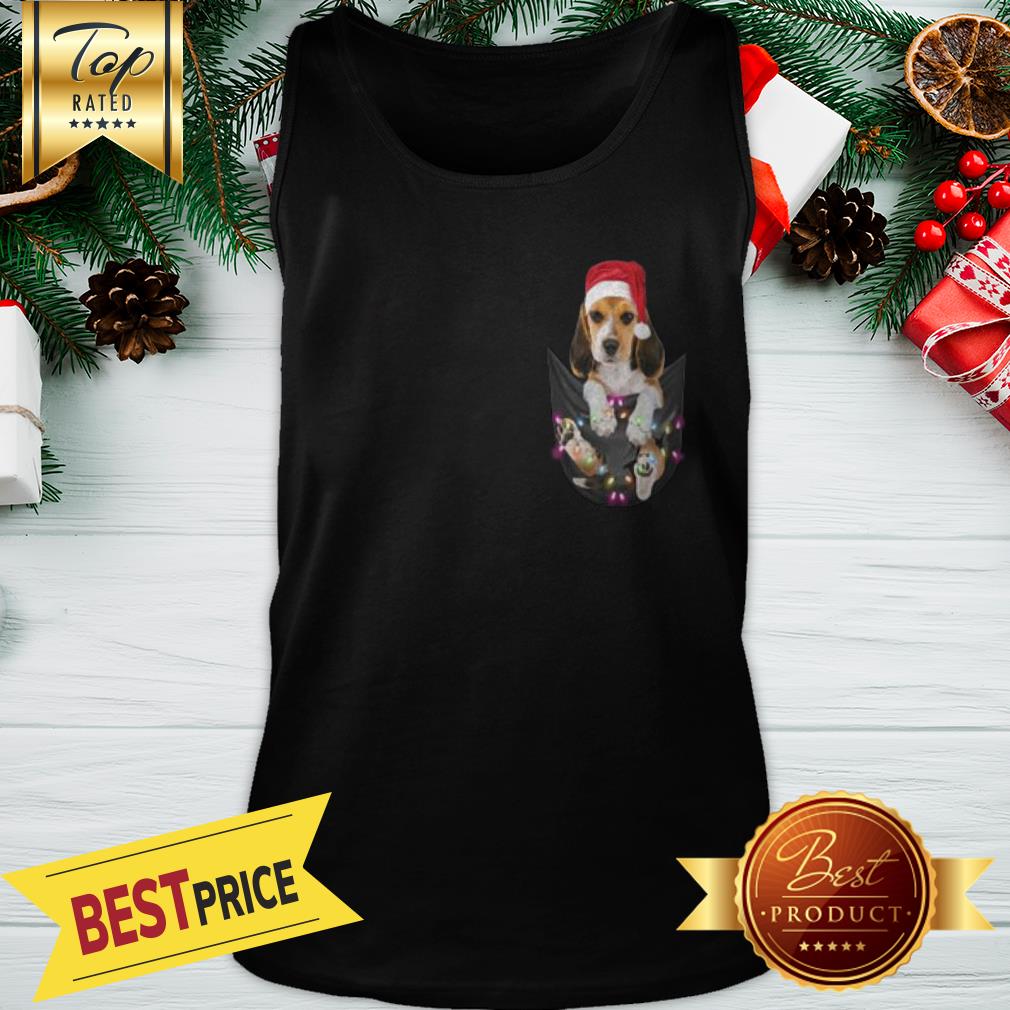 Official Santa Beagle In Pocket Christmas Light Shirt - Image 3