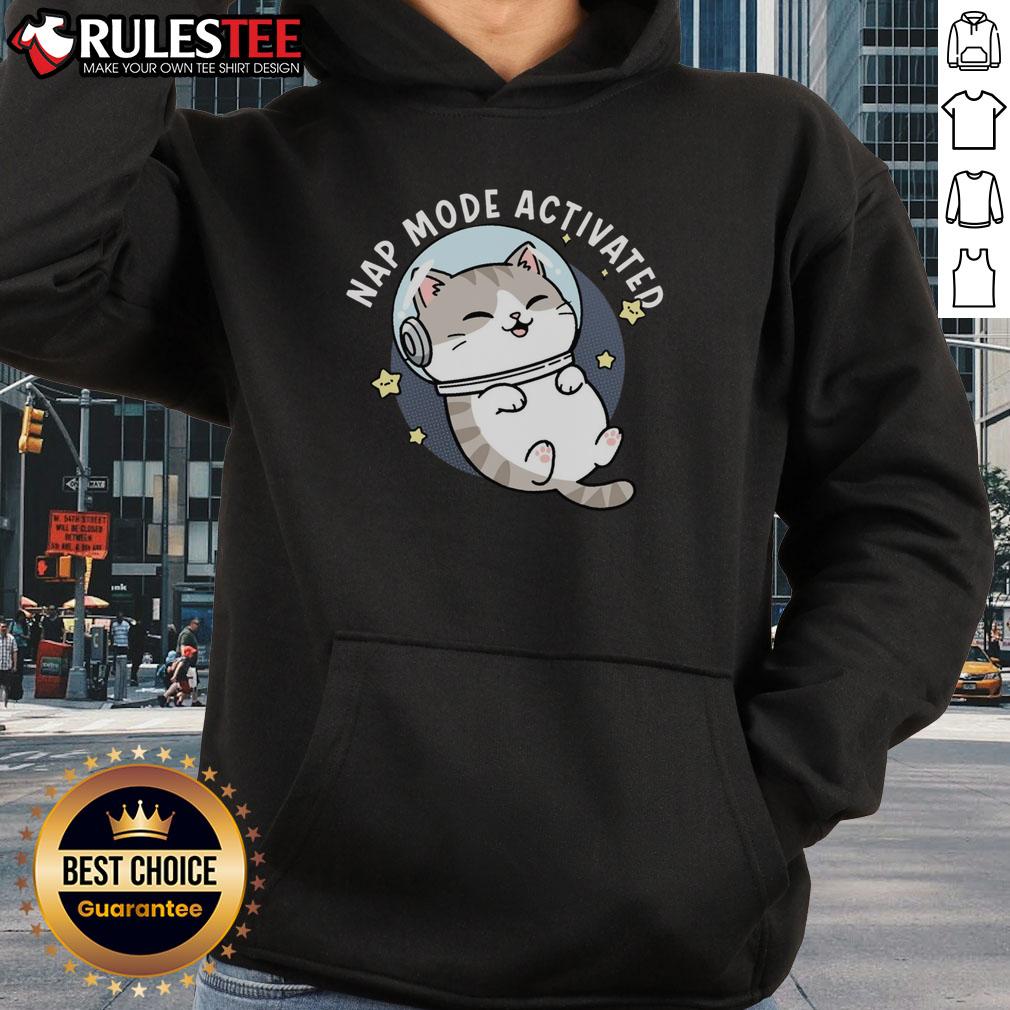 Cute Cat Nap Mode Activated Zero‑Gravity Snooze T-Shirt - Image 2