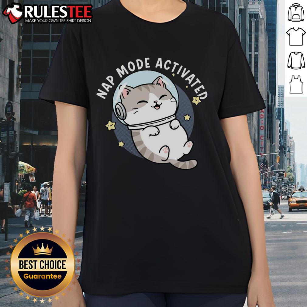 Cute Cat Nap Mode Activated Zero‑Gravity Snooze T-Shirt - Image 3