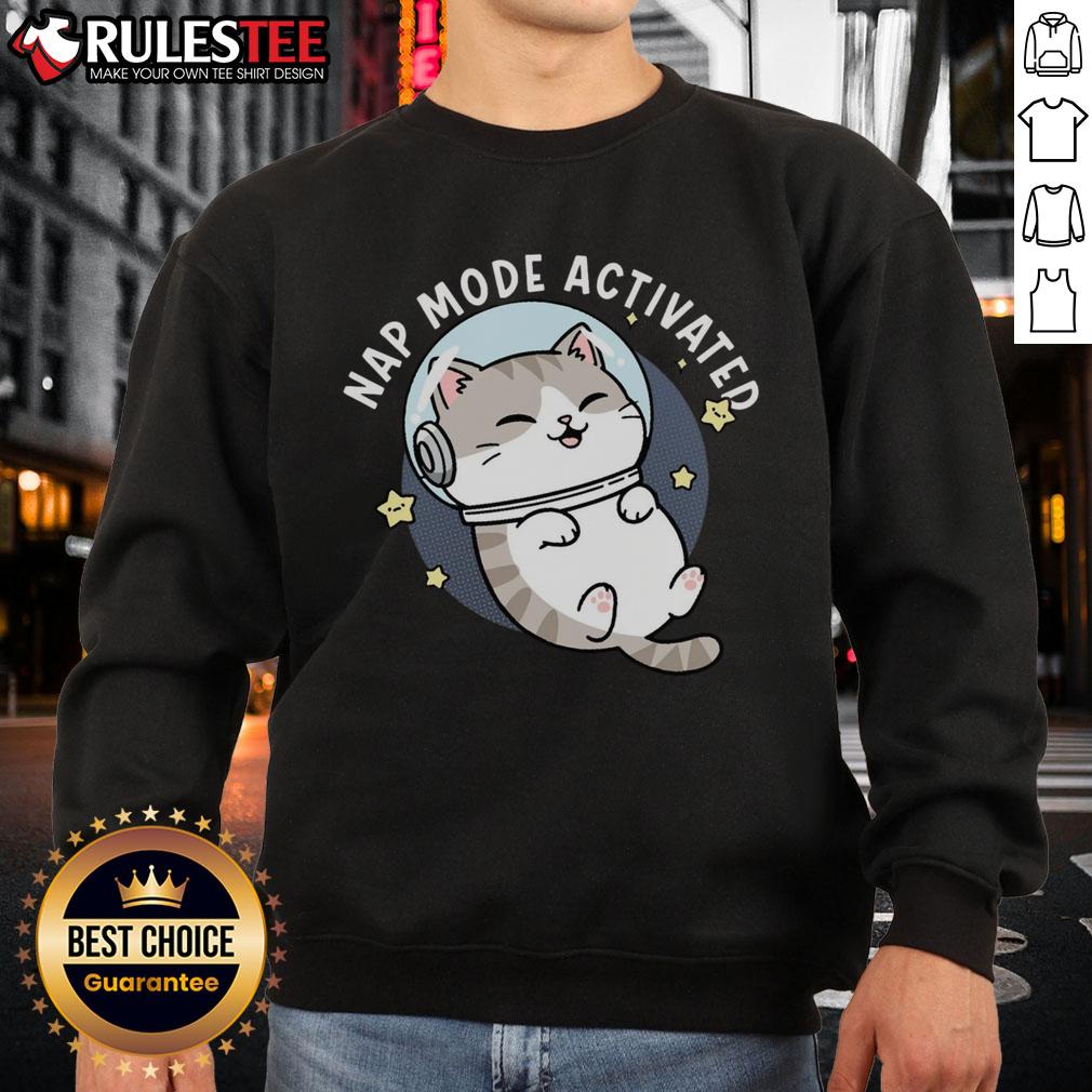Cute Cat Nap Mode Activated Zero‑Gravity Snooze T-Shirt - Image 5