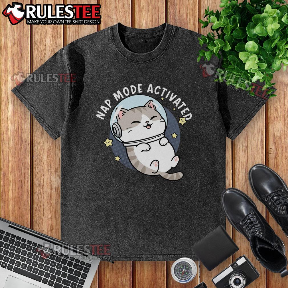 Cute Cat Nap Mode Activated Zero‑Gravity Snooze T-Shirt - Image 6