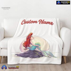 Alternative view of Official Disney The Little Mermaid Delicate And Painterly Blanket Fleece Customized Blanket