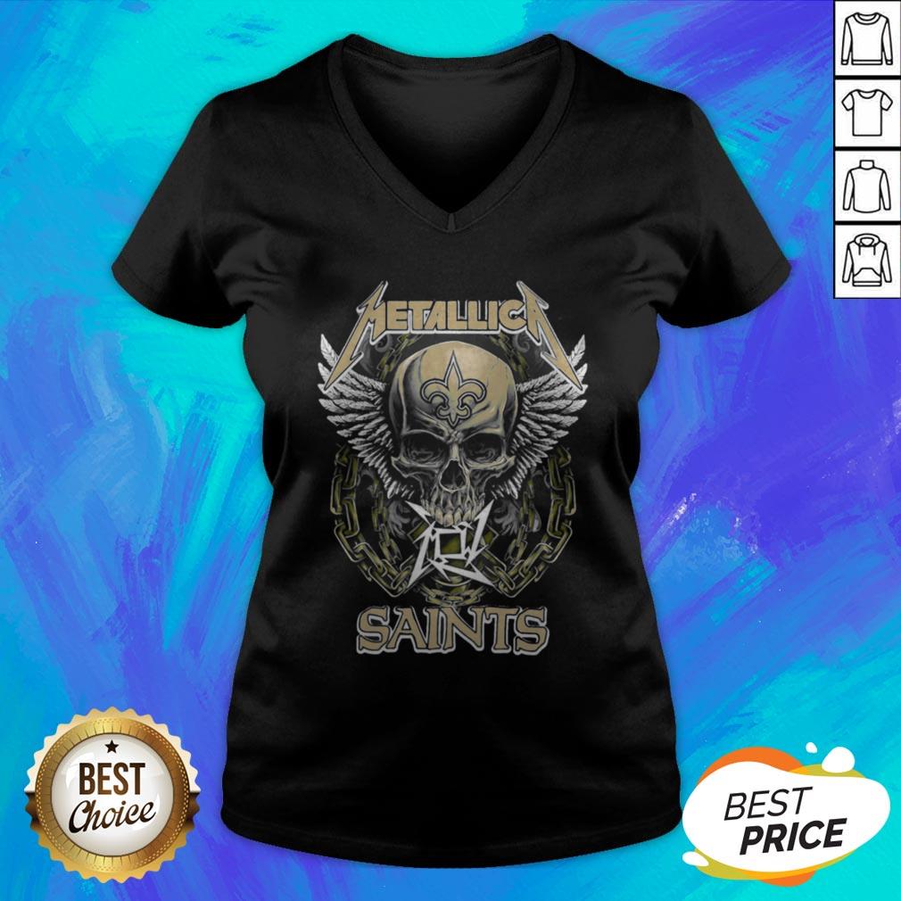 Awesome Skull Metallic Saints Shirt - Image 4