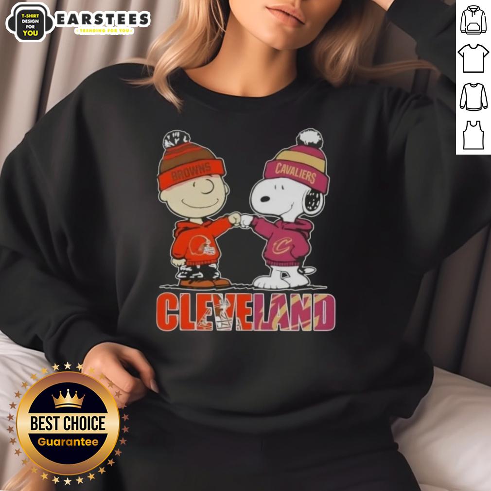 Awesome Charlie Brown And Snoopy Cleveland City Sports Browns X Cavaliers T-Shirt - Image 5
