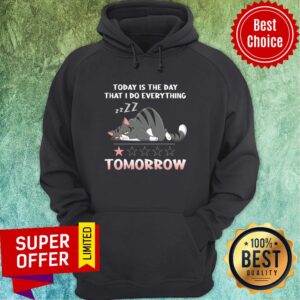Alternative view of Lazy Cat Today Is The Day That I Do Everything Tomorrow Shirt