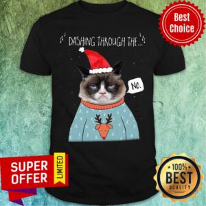 Official Cat Santa Dashing Through The No Merry Christmas Shirt