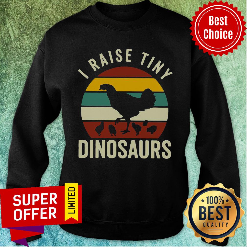 Premium Chickens I Raise Tiny Dinosaurs Vintage Retro Shirt - Image 5
