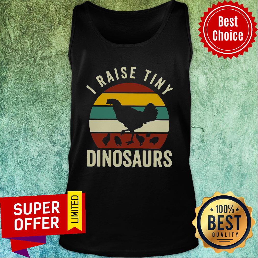 Premium Chickens I Raise Tiny Dinosaurs Vintage Retro Shirt - Image 4