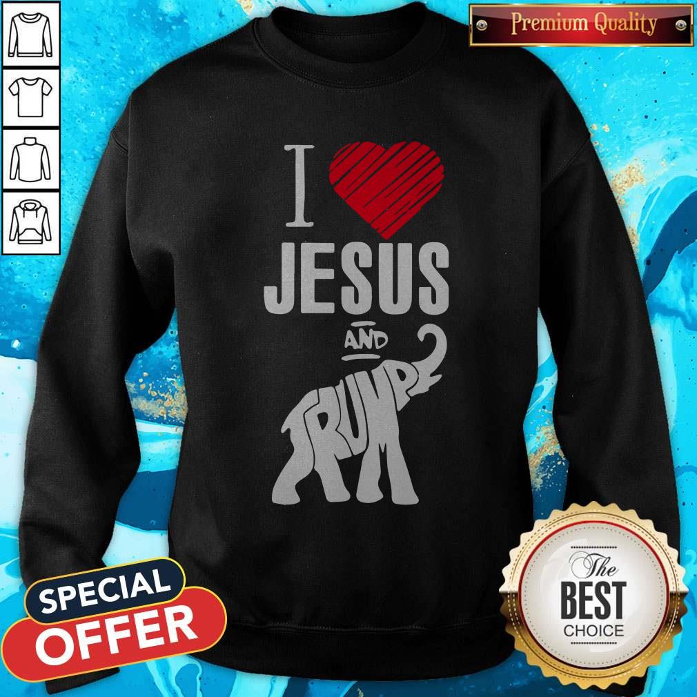 Elephant I Love Jesus And Trump Shirt - Image 2