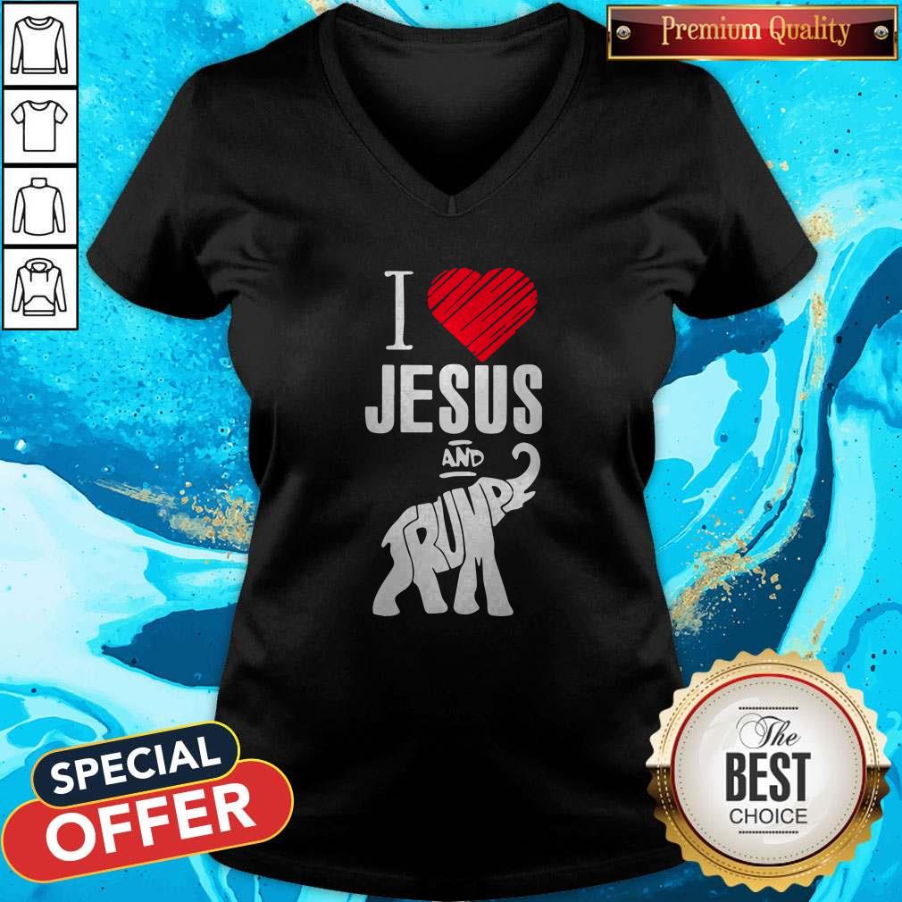 Elephant I Love Jesus And Trump Shirt - Image 4