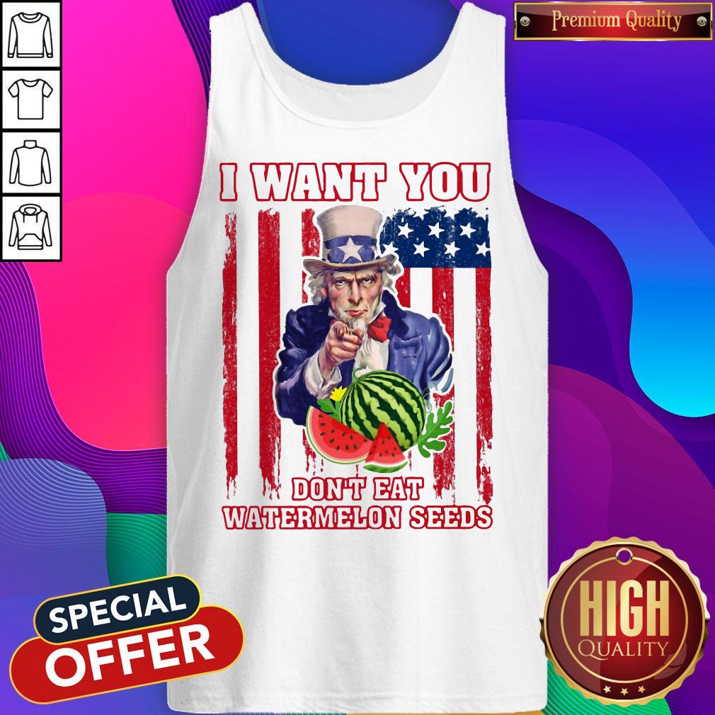 Official Tio Sam I Want You Don_t Eat Watermelon Seeds America Flag Shirt - Image 3