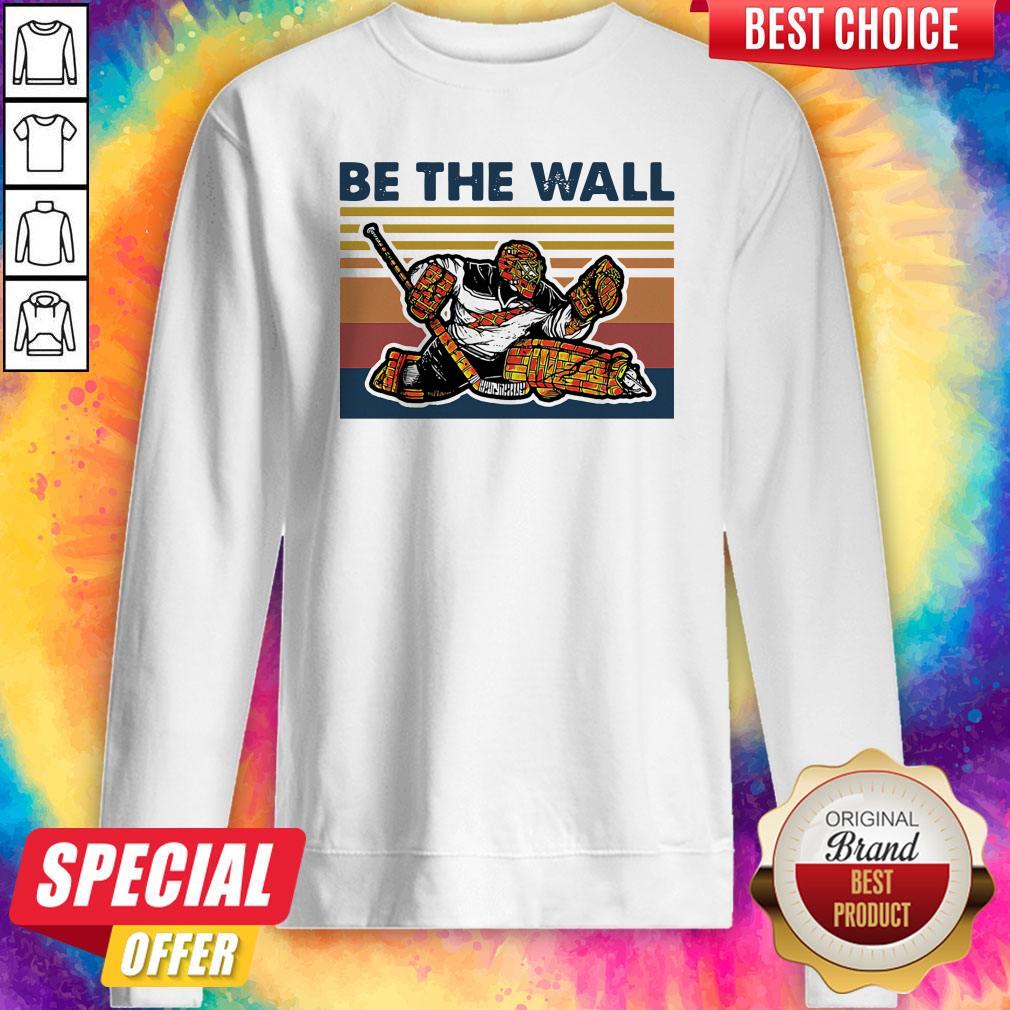 Awesome Hockey Be The Wall Vintage Retro Shirt - Image 5