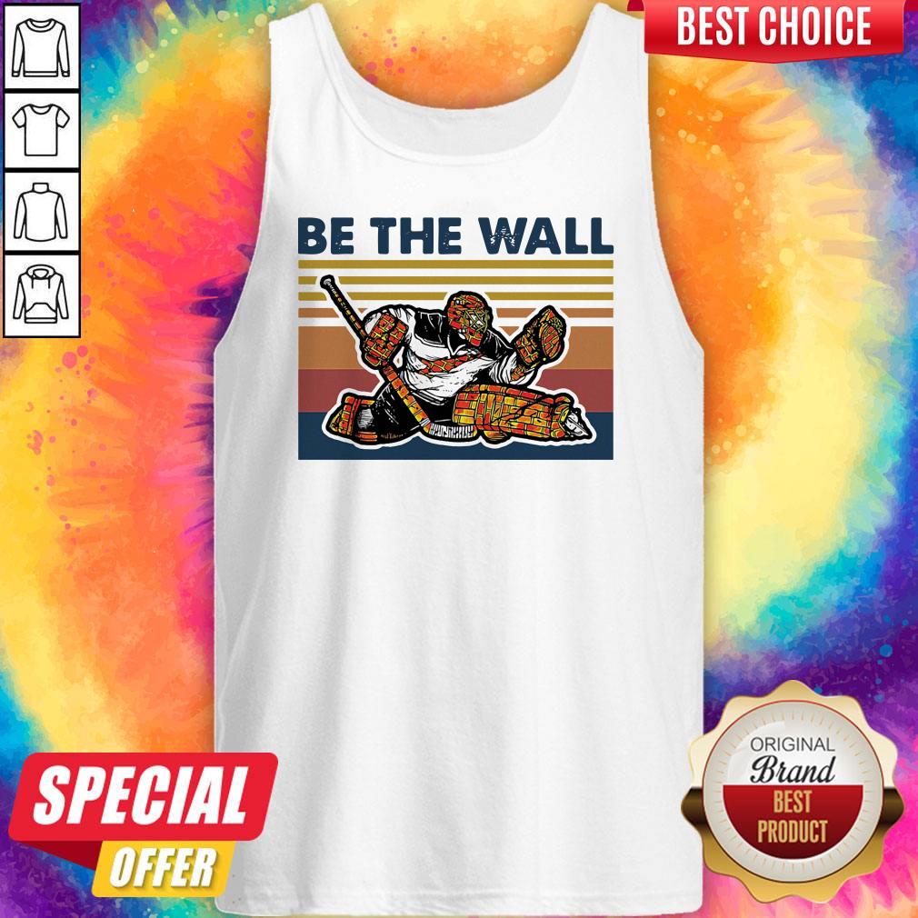Awesome Hockey Be The Wall Vintage Retro Shirt - Image 4