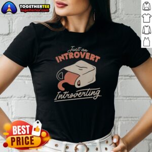 Alternative view of Good Just An Introvert Introverting Cat In A Bag Shirt