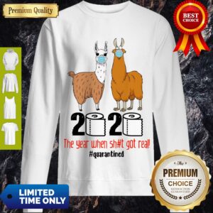Alternative view of Premium Llama 2020 The Year When Shit Got Real Quarantined Shirt