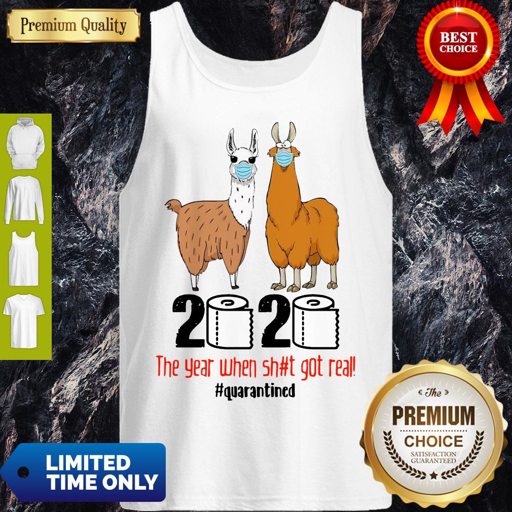 Premium Llama 2020 The Year When Shit Got Real Quarantined Shirt - Image 5