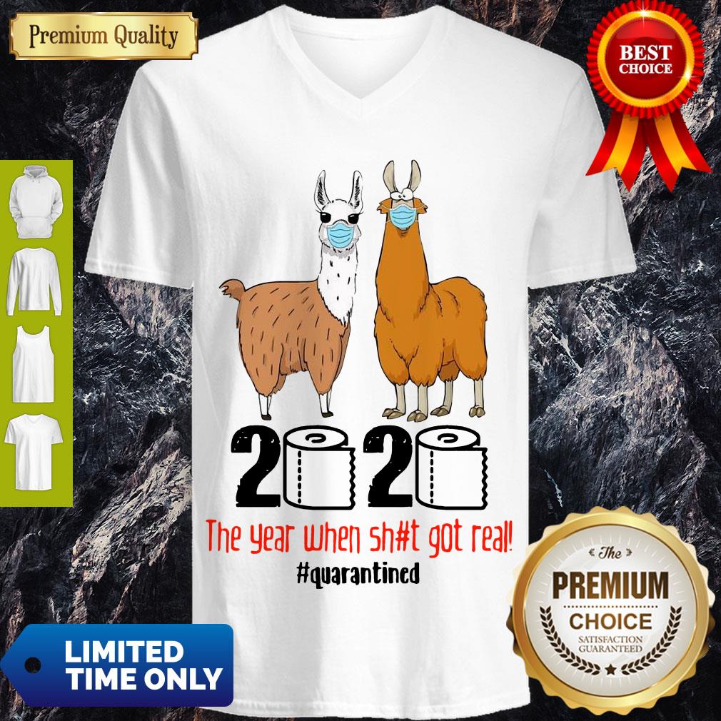 Premium Llama 2020 The Year When Shit Got Real Quarantined Shirt - Image 4