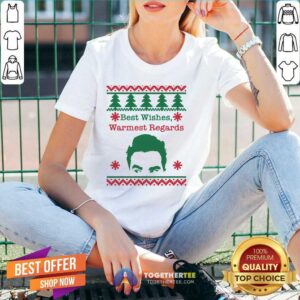Alternative view of Hot Best Wishes Warmest Regards David Rose Funny Rose Family Schitts Creek Ugly Christmas Shirt
