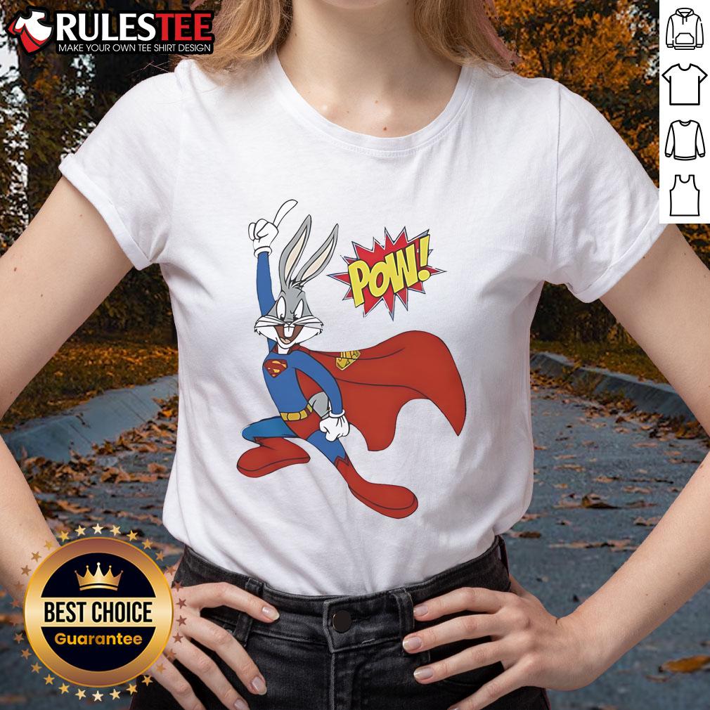 Funny Bugs Bunny Superman Pow T-Shirt - Image 3