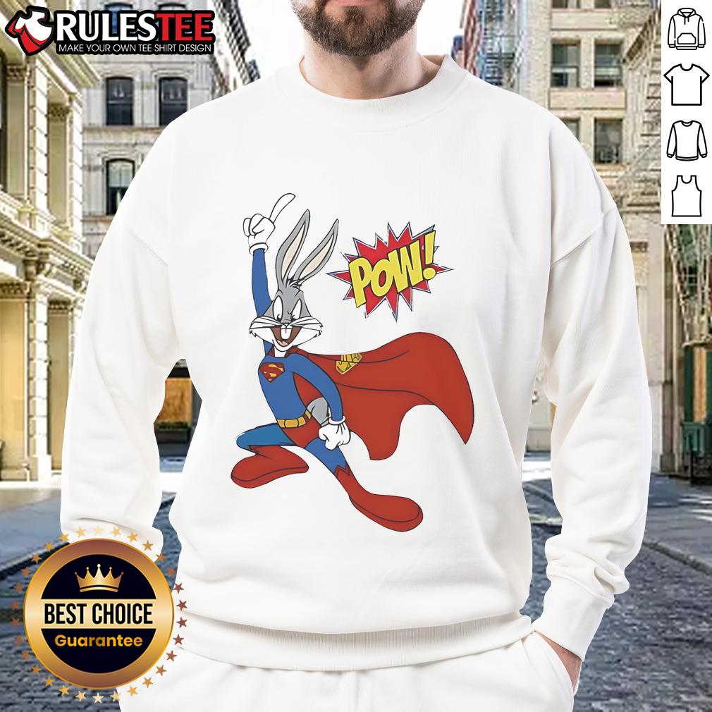 Funny Bugs Bunny Superman Pow T-Shirt - Image 5