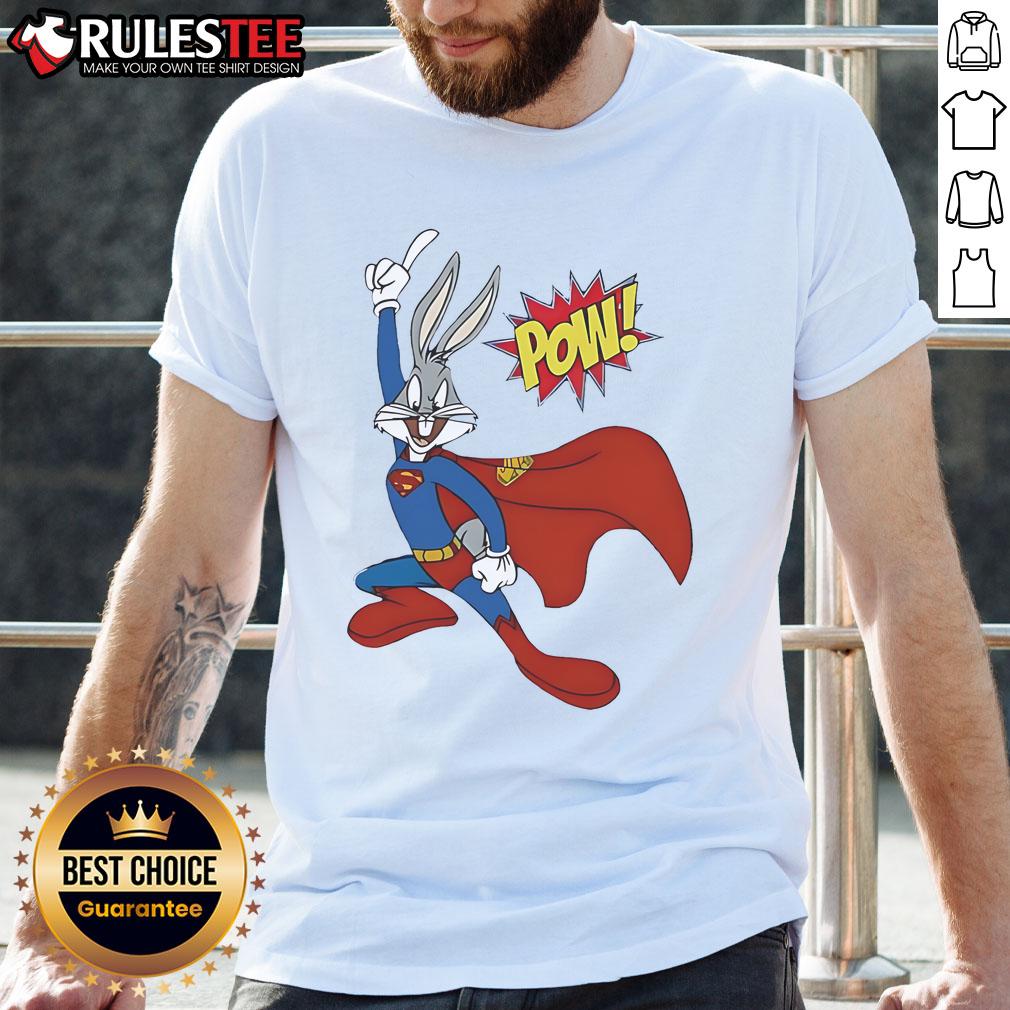 Funny Bugs Bunny Superman Pow T-Shirt