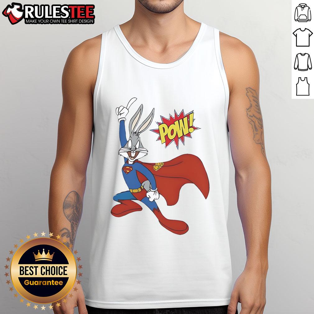 Funny Bugs Bunny Superman Pow T-Shirt - Image 4