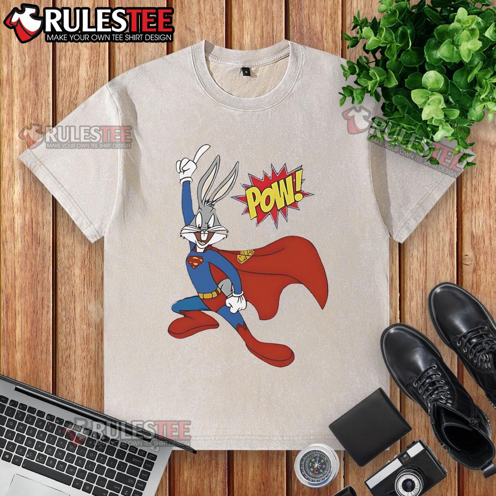 Funny Bugs Bunny Superman Pow T-Shirt - Image 6