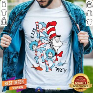 Great Read Letter Cat Wearing Hat T-Shirt