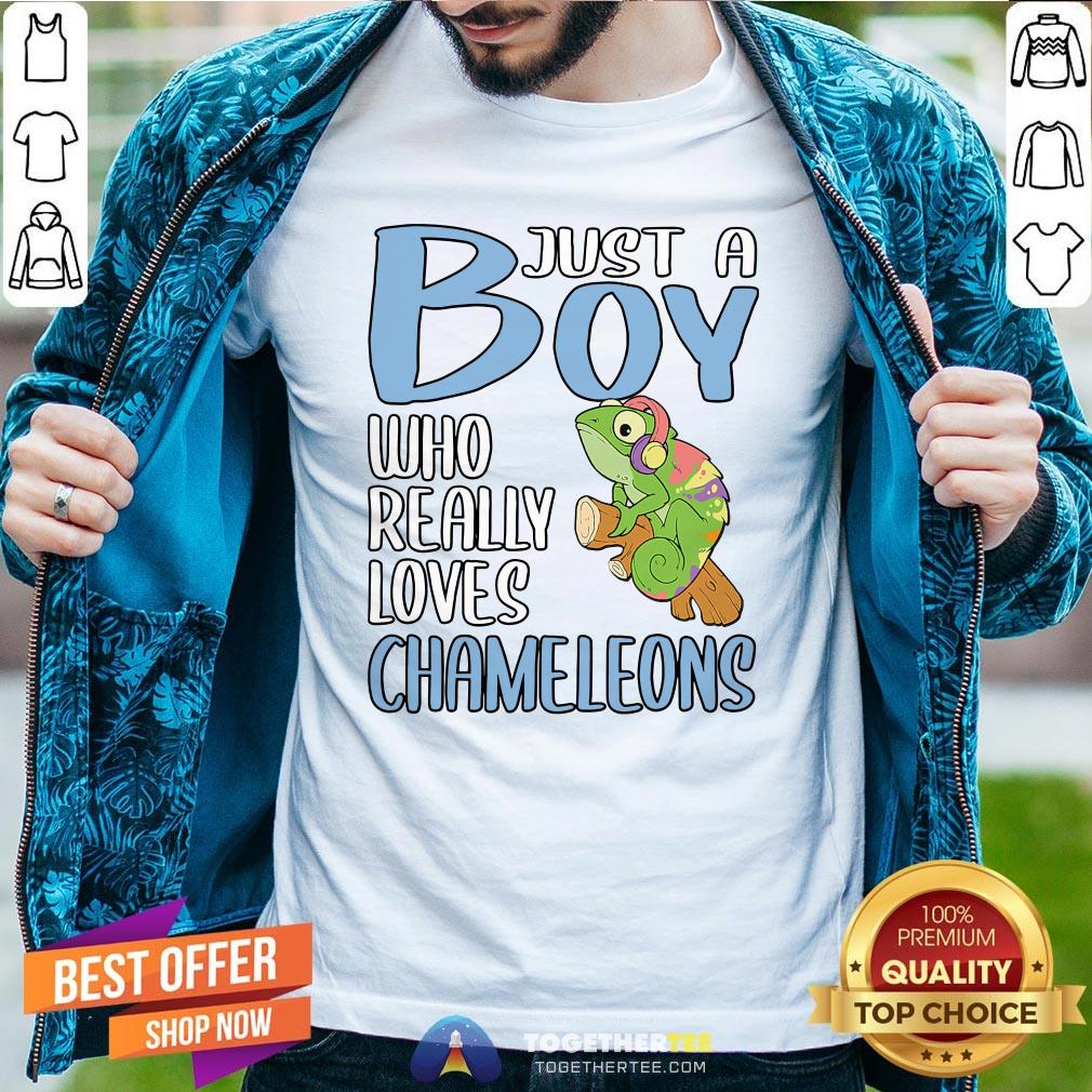 Colorful Just A Boy Who Really Loves Chameleons Shirt
