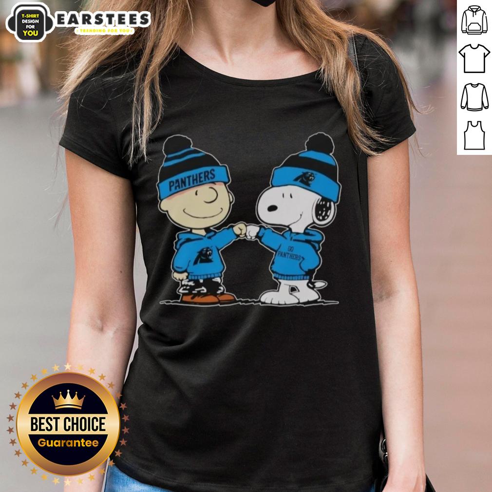 Cute Carolina Panthers Snoopy And Charlie Brown Best Friends T-Shirt - Image 3